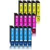 Druckerparadies Set di 15 cartucce colorate compatibili con Epson 27XL per stampanti Epson WF-3620 WF-3640 WF-7110 WF-7210 WF-7610 WF-7620 WF-7710 WF-7715 WF-7720