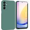 ARRYNN Custodia per Samsung Galaxy A25 5G (6,5) Cover + Pellicola Protettiva Vetro Temperato,Liquid Silicone TPU Case Cover per Samsung Galaxy A25 5G - Verde Scuro