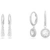 Swarovski Orecchini Attract Trilogy, Bianco, Placcato rodio & Orecchini pendenti Angelic, Taglio tondo, Bianchi, Placcato rodio