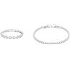 Swarovski Angelic Bracciale, Placcato in Tonalità Rodio con Cristalli Rotondi Circondati da uno Scintillante Pavé, Taglia M, Bianco & Emily Braccialetto, Placcato in Tonalità Rodio