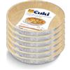 Cuki Vaschette in Alluminio accoppiato Carta Forno Naturale 2IN1 - 8 Porzioni - Tonda [TCA10G] - 6 Confezioni Da 2 Pezzi