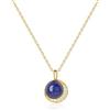 COAI Collana Argento 925 da Donna Placcato Oro 14K con Ciondolo Lapislazzuli, Collana da Donna in Lapislazzuli e Zirconia Cubica