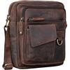 STILORD 'Ryan' Messenger Bag Uomo Pelle Borsa a Tracolla Vintage Leather Borsetta Piccola Elegante Borsello Vintage per iPad da 9.7 Pollici Cuoio, Colore:zamora - marrone