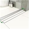 OCEAN ITALY S.R.L. OCEAN ITALY Scarico Doccia a Pavimento 60cm, Canaletta di Scarico con Panello 2in1Piastrellabile, Canalina per Doccia in Acciaio Inox, Set Completo, Regolabile, Sifone Antiodore, Rettangolo