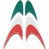 4R Quattroerre.it Quattroerre 19813 Fregi Adesivi 3D Racing Wing, Tricolore Metallizzato