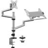 myWall HL52L - Supporto da tavolo per monitor da 43,2 cm (17) - 81,3 cm (32) Argento Regolazione altezza, girevole, per notebook