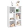 HOMCOM Libreria a Cubi con 6 Ripiani Portaoggetti dal Design Rustico, Libreria Moderna in Legno, per Cameretta, Studio, Ufficio, 61.5x29.5x91.5 cm, Bianco
