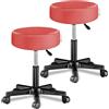 Casaria® 2x Sgabello con Ruote Regolabile 46-60 cm in Similpelle Seduta Imbottita Sedia Girevole Sgabelli con Rotelle Sgabello Sgabello Trucco