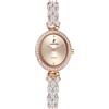 LANZOOM Orologio al quarzo da donna, con cristalli ovali in oro rosa, chiusura regolabile con cinturino in zirconia, resistenza all'acqua 3ATM., argento, Moderno