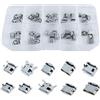 Rierousy 50pcs Micro USB Connettore Femmina, 5-pin DIP 180 Gradi 10 Modelli 5pcs di ogni tipo di Connettore set per il Telefono, Saldatura Riparazione Adattatore USB Sostituzione