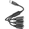 MOGOOD Adattatore per cavo USB C maschio a tre USB femmina,da tipo C a 3 tipo A 2.0Port Splitter Dongle cavo convertitore connettore multiplo multi hub per MacBook,iPad Pro Air,Microsoft Surface Go,PC,laptop