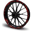 Finest Folia Set di 16 adesivi per cerchioni di moto, auto, future design, set completo di adesivi per cerchioni da 15, 16, 17, 18, 19, MR017 (rosso fluo, lucido)