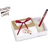 BON BON e CAFFÈ Bomboniera con confetti, COMUNIONE-CRESIMA-COMPLEANNO scatolina con penna assortita (rossa o bianca) e PORTA-PENNA con COCCINELLE