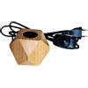 TIANFAN Supporto lampada E27 in legno della collezione con cavo da 1,8 metri e interruttore dimmer, spina EU, base della lampada romboidale, lampadina Edison