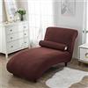 Surwin Fodera per Chaise Longue Senza Braccioli, Elasticizzata Fodera Protezione Chaise Longue Morbida Copridivano Chaise per Mobili Divano, Antiscivolo Fodera (1PC,Marrone)
