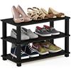 Furinno Scarpiere, Legno, Espresso and Black, 3-Tier Single