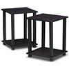Furinno Simplistic Tavolino, set di due, noce scuro