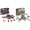 LEGO 75362 Star Wars Shuttle Jedi T-6 di Ahsoka Tano, Astronave Giocattolo da Costruire & 75345 Star Wars Battle Pack Clone Troopers Legione 501, Modellino Da Costruire