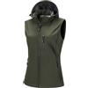 33,000ft Giubbotto da donna in softshell con cappuccio rimovibile, fodera in pile, senza maniche, impermeabile e antivento, per sport all'aperto, con 5 tasche, per equitazione, corsa, escursionismo, M