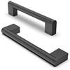 FURNIWARE 5 pezzi maniglia dell'armadio, distanza del foro di 128 mm Maniglie per mobili in acciaio inossidabile Maniglie dell'armadio da cucina Maniglia dell'armadio da cucina-Nero opaco