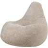 icon Dalton Poltrona Sacco, Beige, Velluto a Coste, Pouf Poltrona con Riempimento Incluso, Pouf Sacco, Camera da Letto, Soggiorno, Mobili Soggiorno