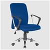 Generico Poltrona ufficio reclinabile e regolabile in altezza con braccioli e base cromata (Blu)