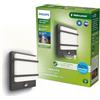 Philips lighting Philips LED Petronia Ultra Efficiente Lampada da Parete per Esterni, Luce Bianca Calda, 3.8W, Sensore di Movimento, IP44, Antracite
