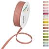 Halbach Seidenbänder Nastro decorativo con bordi in lino, larghezza 7 mm, lunghezza 30 m, nastro regalo per decorare fai da te, nastro decorativo fai da te, colore: legno di rosa/lino