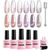 AIMEILI Smalto Cat Eye Semipermanente per Unghie Set Smalto Magnetico in Gel Lampada UV LED Unghie Nail Polish Gift Set 59, 6x8ML