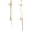 SLUYNZ 925 Orecchini stella in argento sterling catena pendente per le donne ragazze adolescenti orecchini threader lunghi nappa (B-Gold)
