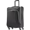 American Tourister Kix - 4 valigie espandibili Softside con ruote girevoli, nero/grigio, Checked-Medium 25-Inch, 4 Kix - Bagagli espandibili Softside con ruote girevoli