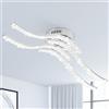 Zewanny Plafoniera LED Soffitto 60 cm,Lampadario Moderno Camera da letto,ondulata acrilica 4 barre luminose integrate,per sala da pranzo soggiorno,32W 5500K 3520lm