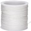 G2PLUS 100M Corda di Raso, Filo Nylon per Braccialetti, Non Elastico, 0.8mm Rattail Trim Cord per Braccialetti Intrecciati, Gioielli Fai da Te, Confezione Regalo (Bianco)