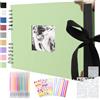 Splend Album Fotografico Personalizzabile 30 x 21 cm, Album Foto 80 Pagine, Verde | Scrapbooking a Spirale, per 160 Foto, 2 Angolari, 6 Adesivi, 5 Stencil, 12 Pennarelli Colorati, per Anniversario Matrimonio