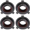 Be In Your Mind 4PCS H4 LED Faro Adattatore Base Lampadina Prese Supporto con Guarnizioni Anelli Fari Auto Fari Lampadina Fari Fari Illuminazione Assemblaggi Plastica Nero