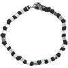 Spadarella Gioielli Spadarella spadino bracciale con cubetti in argento 925 di diametro 6 mm e cotone nautico nero.Fatto a mano.Unisex.Lunghezza 19cm.