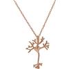 ScienceFox Neuron - Ciondolo a cellule nervose con collana in argento Sterling 925, in oro rosa, 40 cm, con estensione di 7 cm, Argento sterling, neurone
