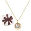 COAI Collana da Donna in Argento Placcato Oro e Ciondolo Luna Crescente con Labradorite, Collana Labradorite Naturale da Donna