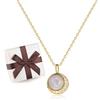 COAI Collana da Donna in Argento Sterling 925 Placcato Oro e con Ciondolo Spicchio di Luna, Collana Pietra di Luna da Donna