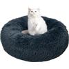 TOHDNC Letto Rotondo 50cm per Gatto e Cane, Calming Fluffy Peluche Anti Ansia Cozy Donut Cuddler Con Fondo Antiscivolo per Cani e Gatti di Piccola Taglia Media