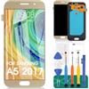 SRJTEK Kit di montaggio in vetro per Samsung Galaxy A5 2017 A520 A520F A520F/DS A520K A520L A520S LCD Screen Digitizer Glass Assembly Kit, pellicola temperata, colla e strumenti color oro