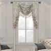 TOPLUXE Mantovana a Cascata per Finestre, Mantovana Damascata con Nappe, Tenda Corta Jacquard per Camera da Letto Soggiorno Cucina, Decorazione Natalizia (Larghezza 100cm, Grigio Chiaro)