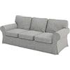 HomeTown Market Copridivano In Tessuto Resistente, Compatibile Con IKEA Ektorp Sofa Cover. Divano Non Incluso (3 Posti Lino)