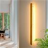 AOEH Lampada Da Parete Interno Led Applique Da Parete In Legno Lampade Da Muro Lunga In Bambù Luci Da Parete Legno 35w 3000k Moderno Lampada A Muro Per Camera Da Letto,Soggiorno,Corridoio,Scale,115cm