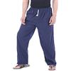 CandyHusky - Pantalone largo da yoga in 100% cotone, stile casual, con coulisse blu scuro Medium/Large