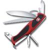 Victorinox, coltello tascabile svizzero Ranger Grip 78, 12 funzioni, lama bloccabile a una mano, colore rosso/nero