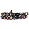 Tamashii Bracciale lungo due giri originale tibetano Tamashii realizzato con pietre naturali MOKAITE DOPPIO GIRO