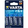 VARTA - LONGLIFE POWER BATTERIA ALCALINA AA LR6 4 UNITÀ