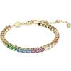 Swarovski Bracciale Tennis Matrix, Taglio Round, Multicolore, Placcato color oro