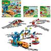 LEGO DUPLO Town Il Grande Treno Merci più Binari Ferroviari più Ponte e Binari Ferroviari, Giochi per Bambini di 2-5 Anni